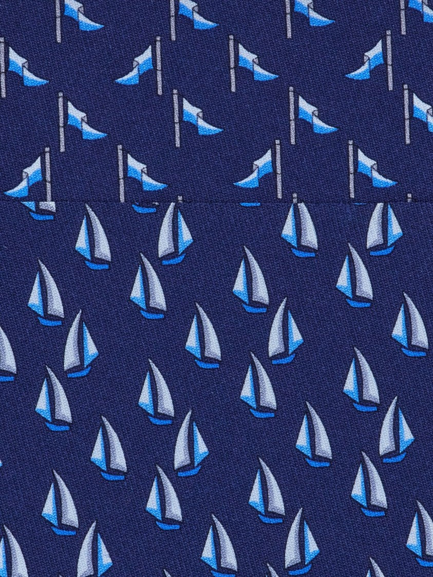 Ferragamo Nautical-Inspired Catamarano Tie With Sailboat Pattern