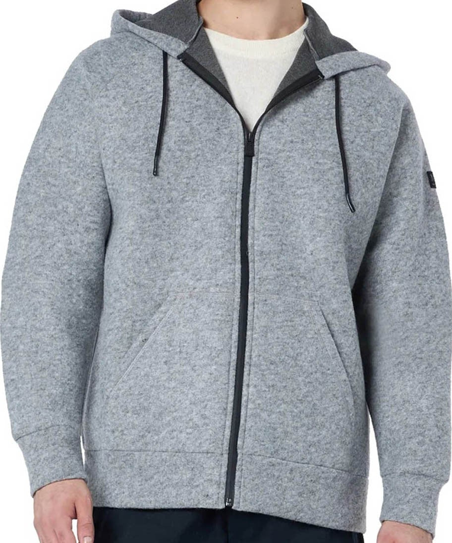 Mc2 Saint Barth Heathered Grey Zip-Up Hoodie With Adjustable Drawstring