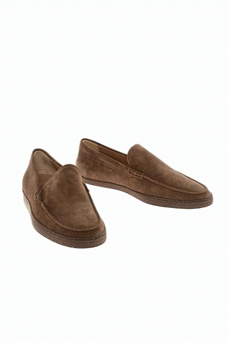 Tod's Suede Loafers With Textured Rubber Sole And Classic Design