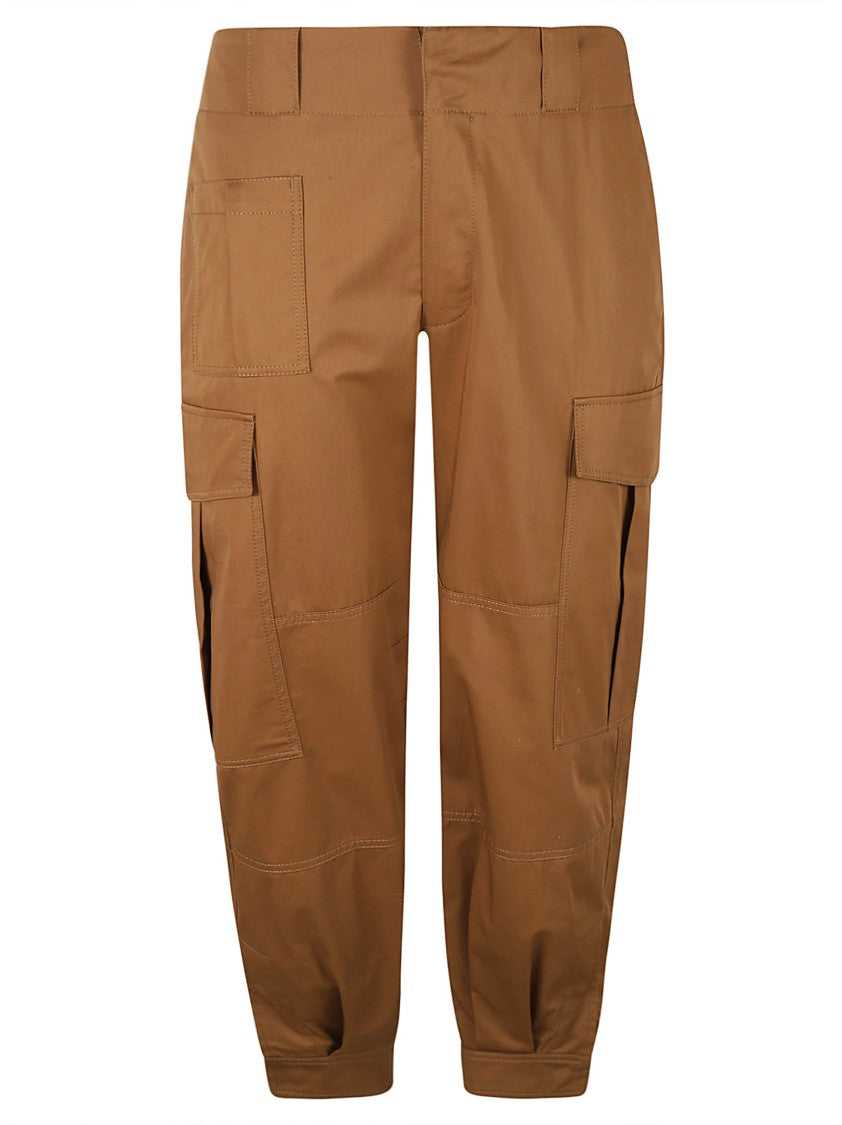 Alexander Mcqueen Relaxed Fit Brown Trousers With Cargo Pockets