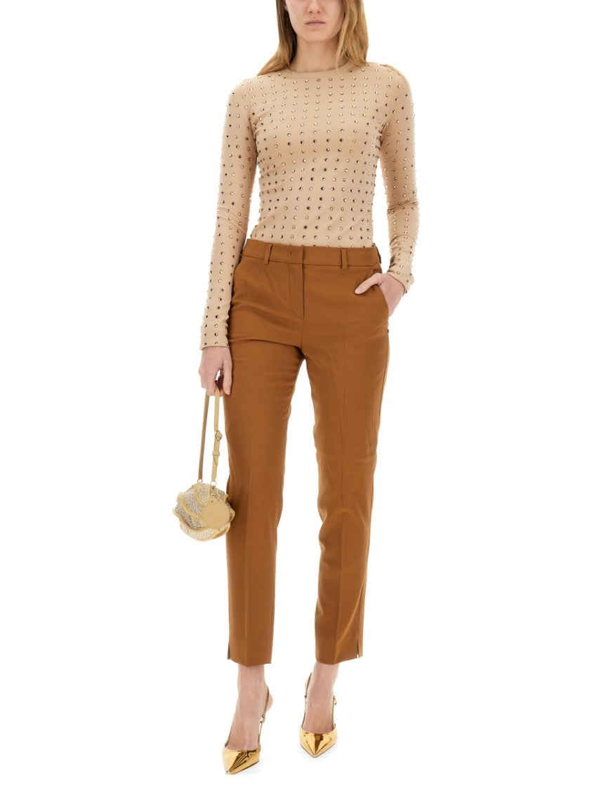 Sportmax Fitted Crystal-Embellished Long-Sleeve Top