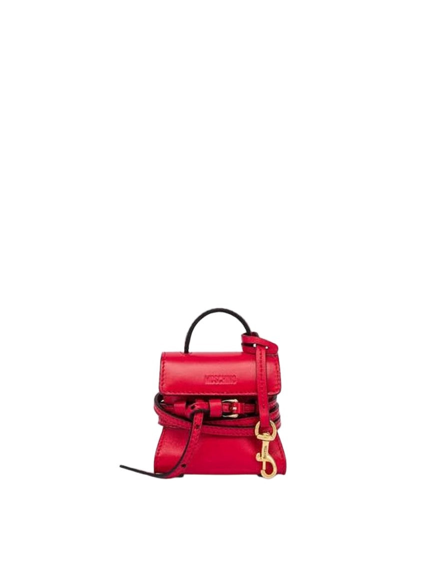 Moschino Compact Structured Lambskin Crossbody Bag