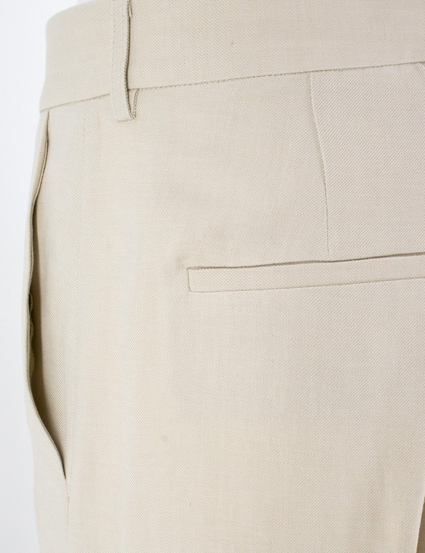 Antonelli Light Beige Viscose Trousers With High Waist