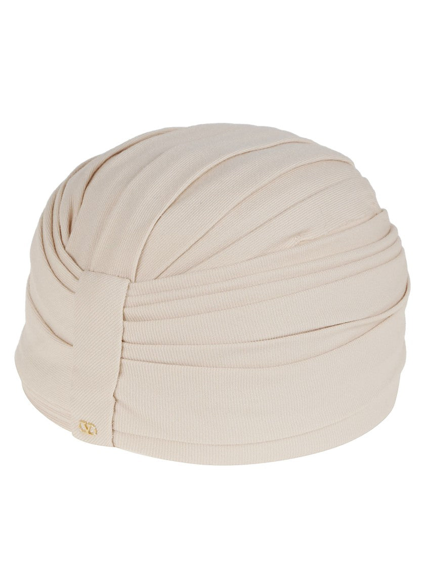 Valentino Wool Rigid Turban With Gold-Tone Vlogo Signature