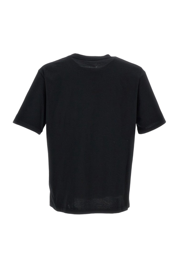 Mm6 By Maison Margiela Black Cotton Printed Short-Sleeve T-Shirt