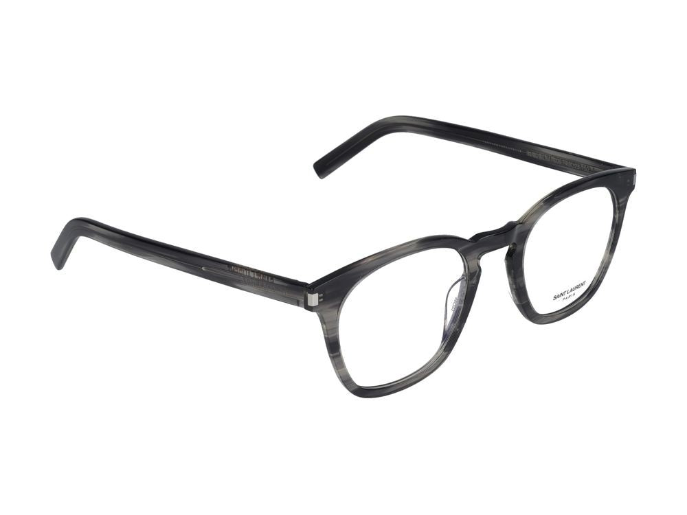 Saint Laurent Havana Translucent Square Frame Eyeglasses