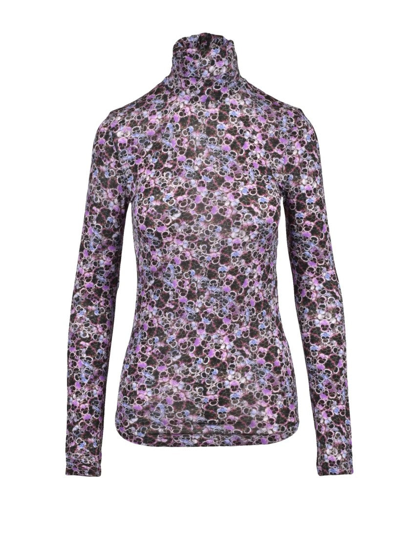 Isabel Marant Purple Viscose Elastane Women's Jersey Underlayer Top