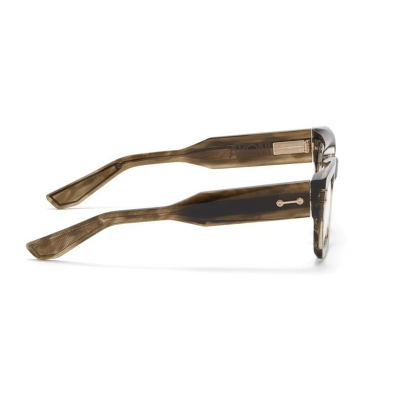 Akoni Cosmo Square Framed Marbled Sunglasses With Metallic Accents