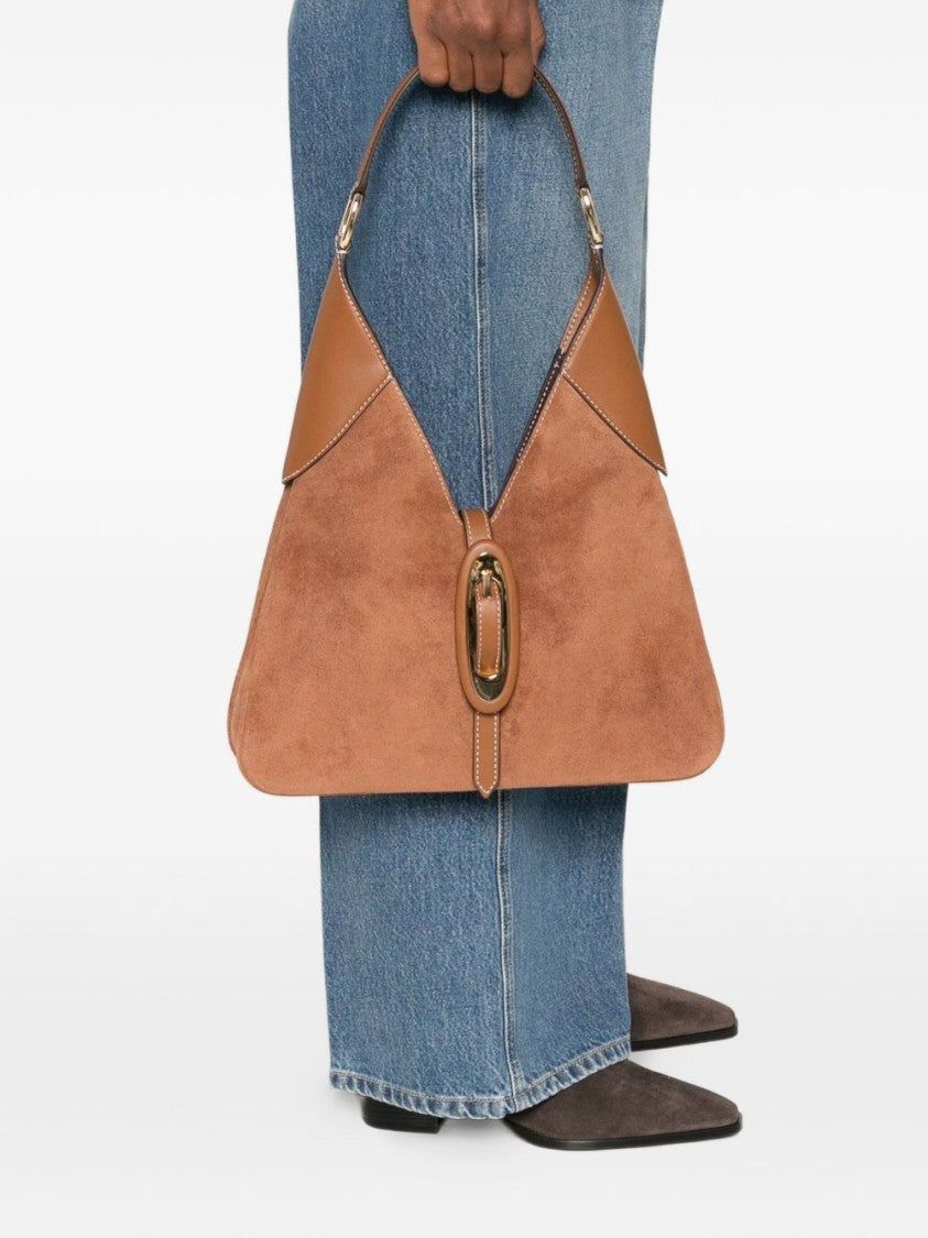 Michael Kors Triangular Shape Shoulder Bag With Suede
