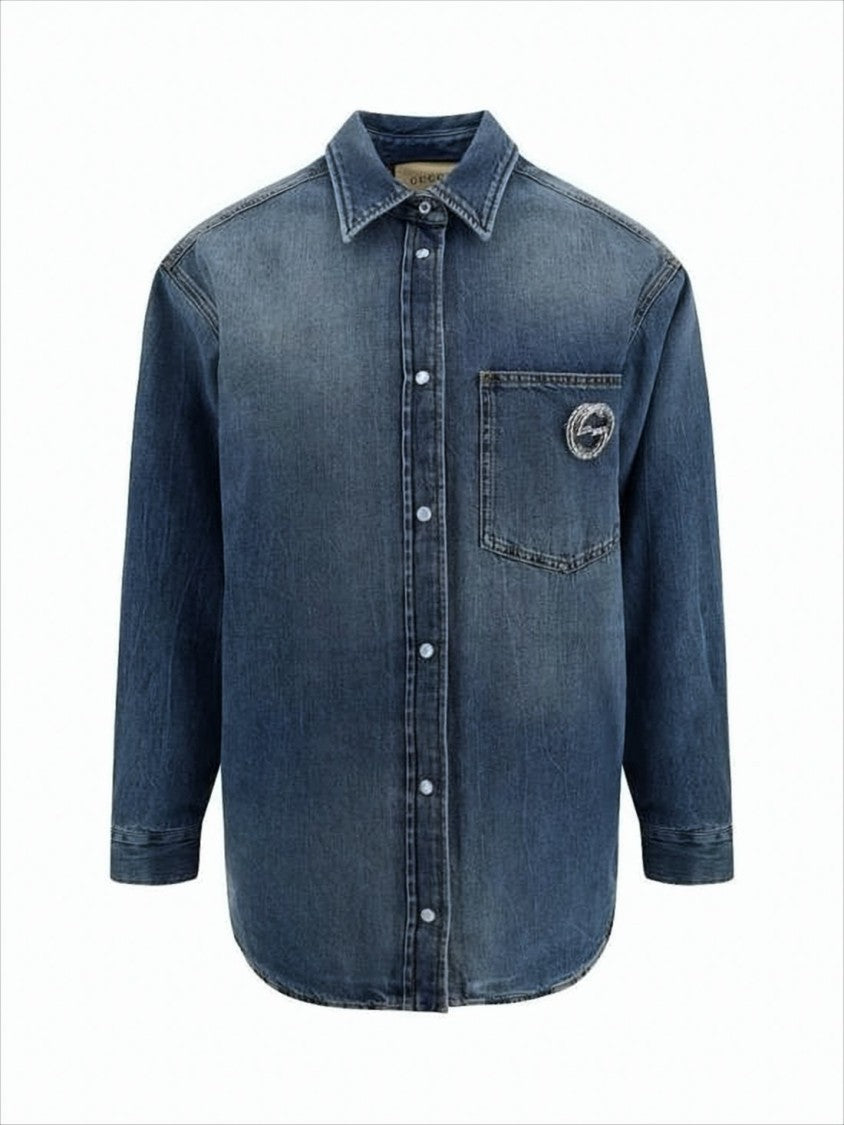 Gucci Denim Shirt With Button-Down Front
