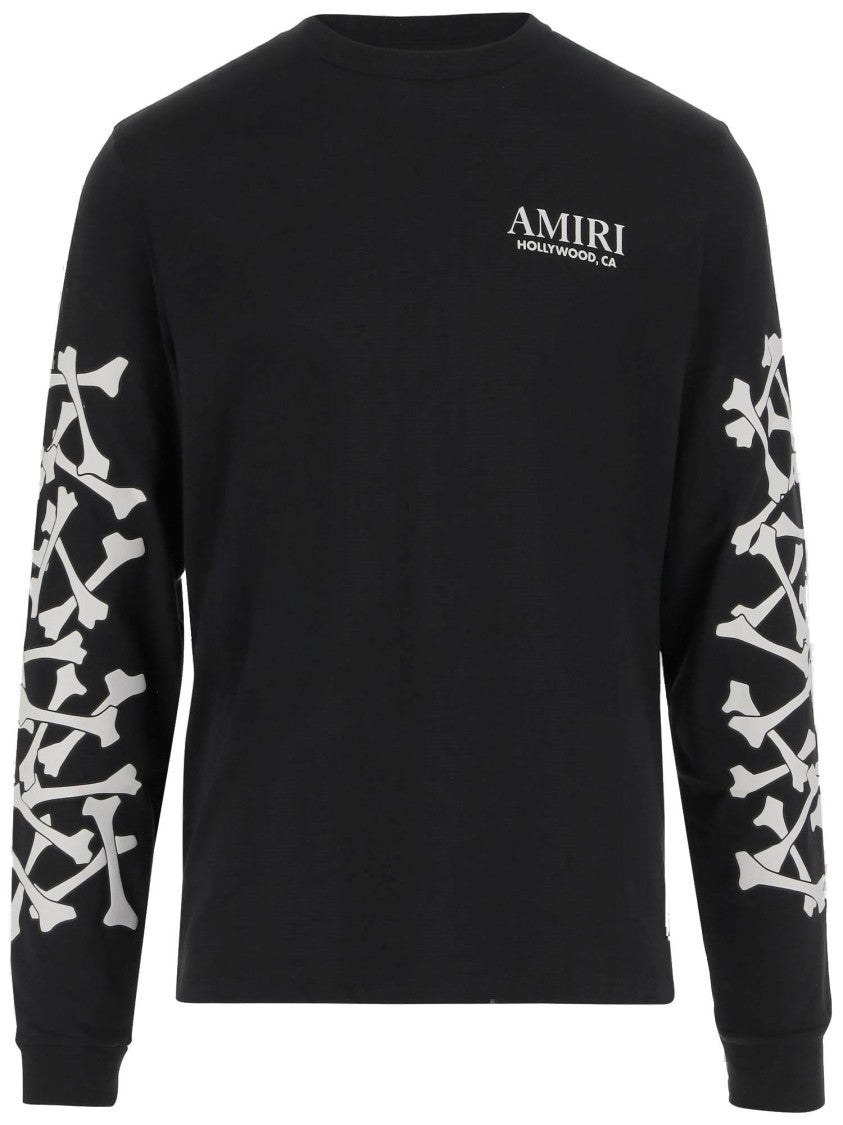 Amiri Cotton Sweatshirt Featuring Bone Print