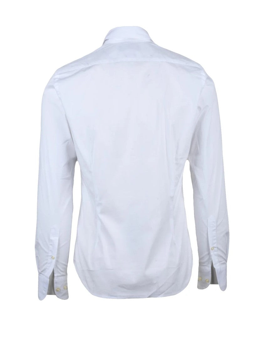 La Martina White Cotton-Blend Stretch Shirt