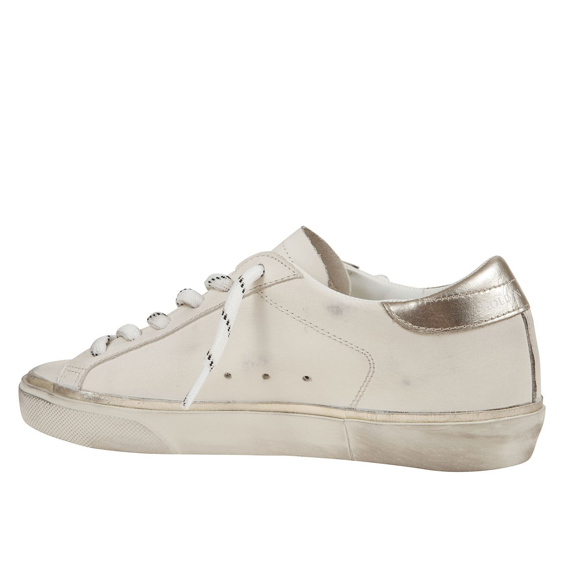 Golden Goose White Leather Sneakers With Platinum Star
