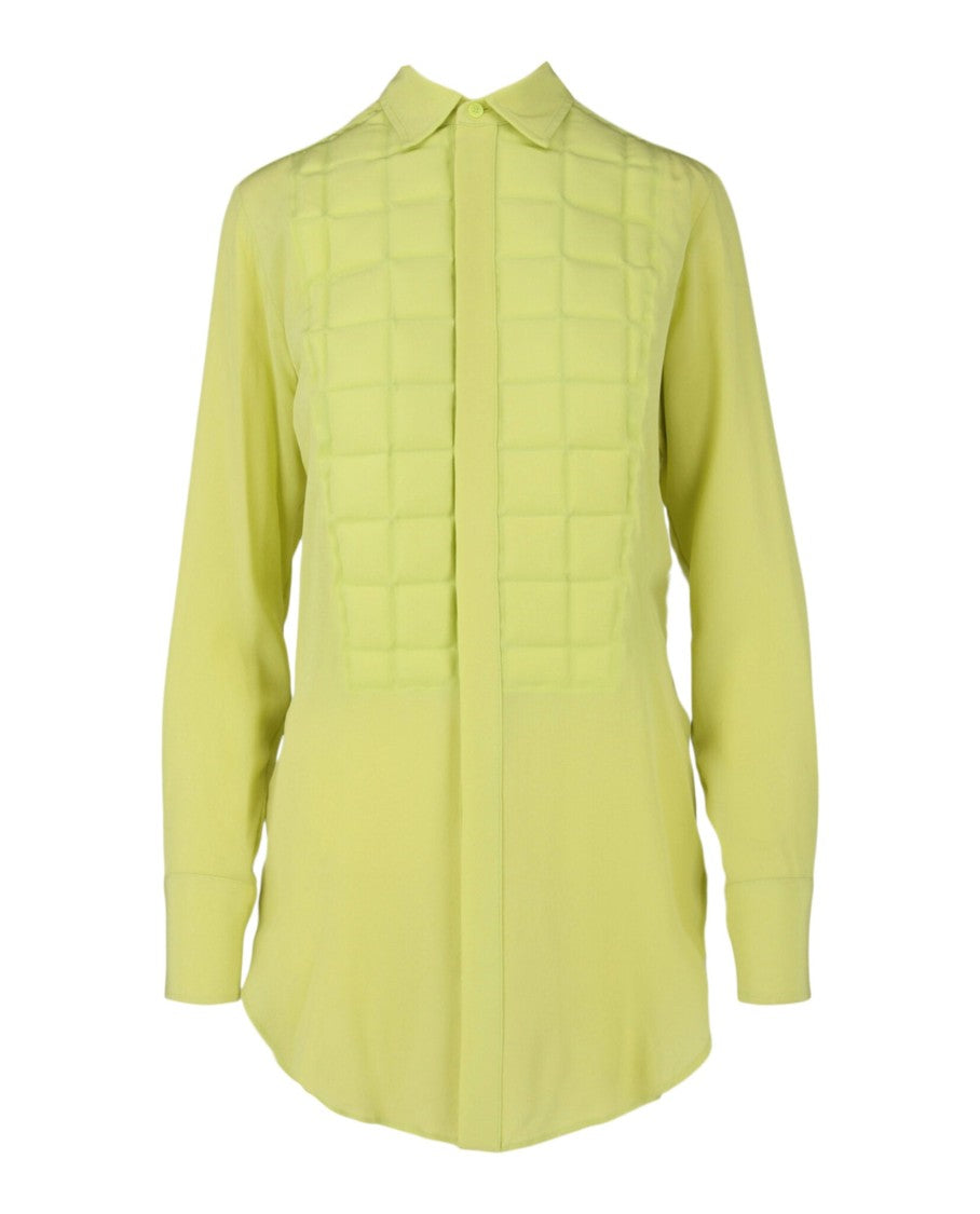 Bottega Veneta Silk Crêpe Dress Shirt With Quilted Padding And Sheer Design