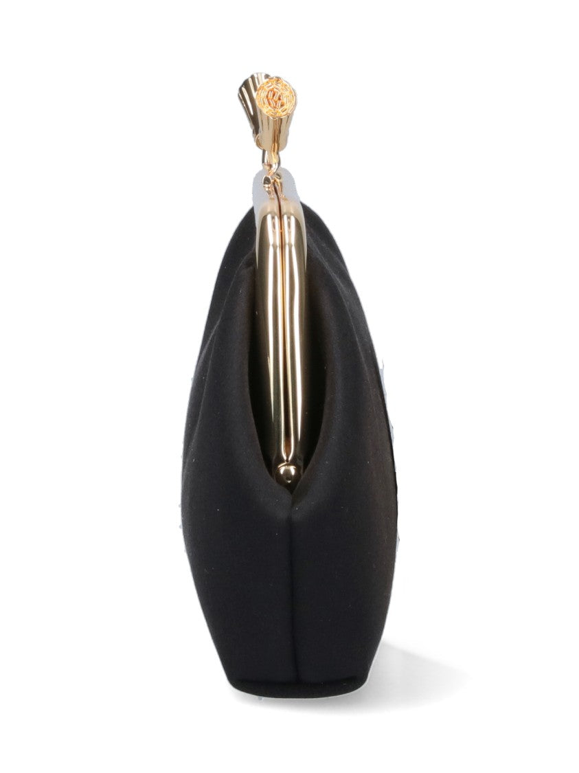 Anya Hindmarch Black Bespoke Maud Tassel Viscose Clutch