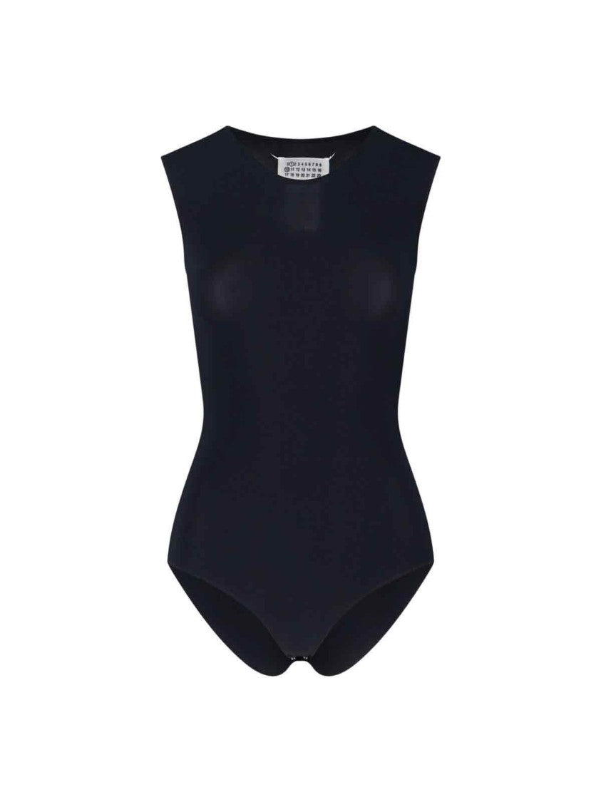 Maison Margiela High Neck Bodysuit With Minimalist Design And Unique Back Detail
