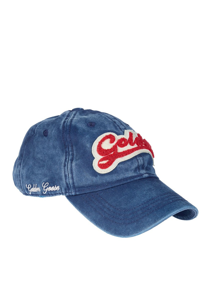 Golden Goose Washed Blue Cotton Baseball Cap