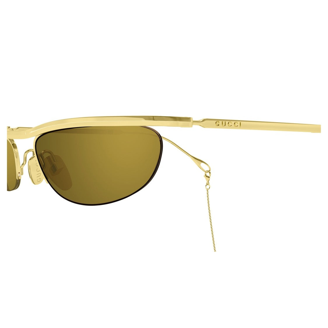 Gucci Gg2157s Narrow Gold-Toned Sunglasses