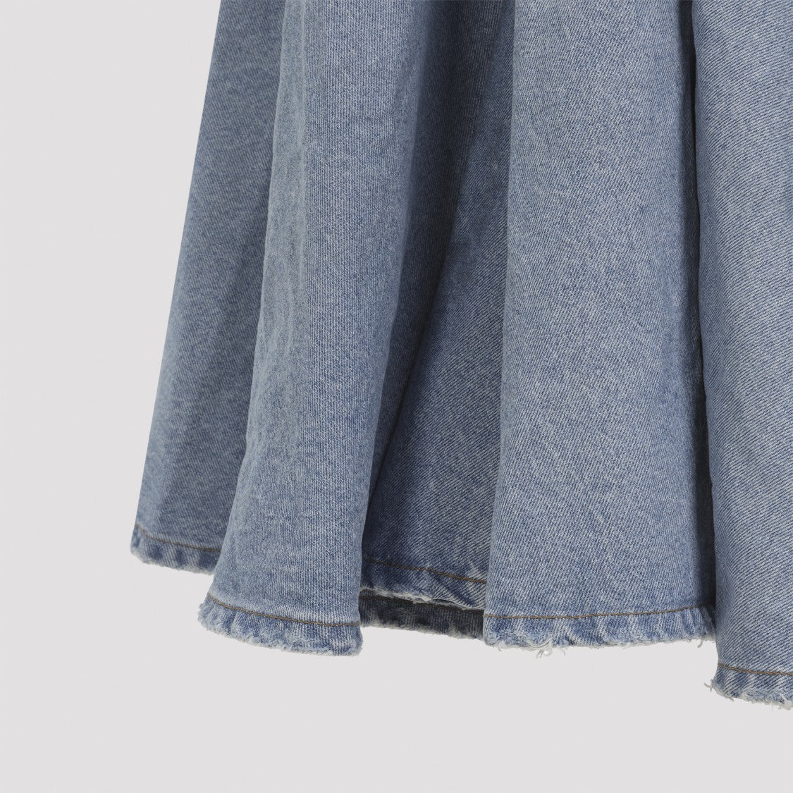 Balenciaga Godet Light Blue Cotton Long Skirt