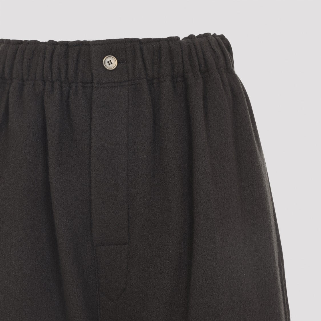 Carven Wide-Leg Black Wool Pants With Cuffed Hem