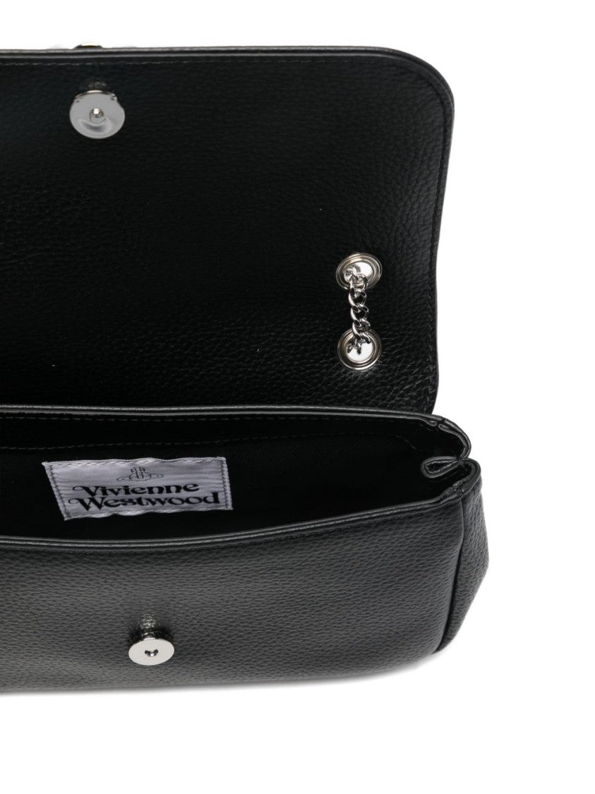 Vivienne Westwood Rectangular Textured Shoulder Bag With Silver-Tone Hardware
