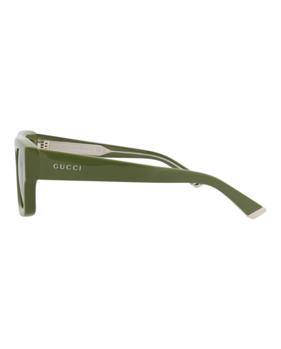 Gucci Square-Frame Recycled Acetate Sunglasses With Saddle Nose Bridge