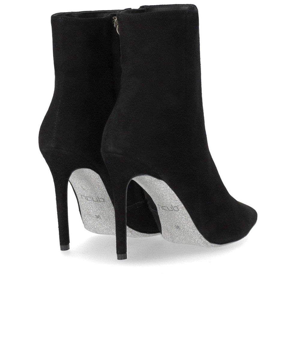 Ncub Mil Black Heeled Ankle Boot