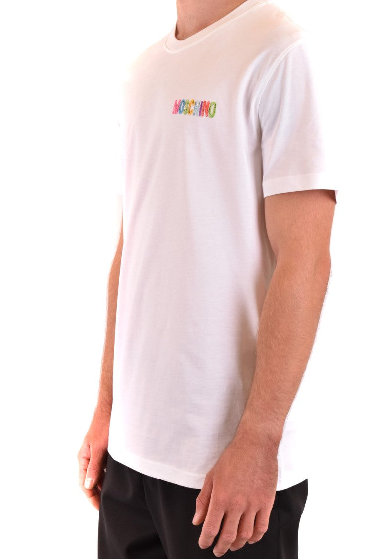 Moschino Classic White Short-Sleeve Tee With Iconic Logo