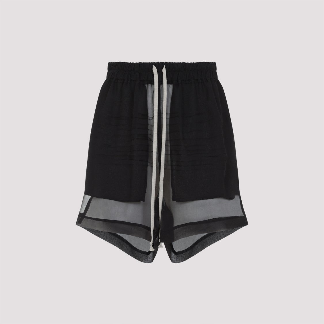 Rick Owens Black Silk Shorts