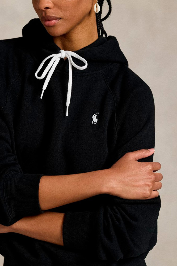 Polo Ralph Lauren Black Drawstring Pony-Logo Hoodie