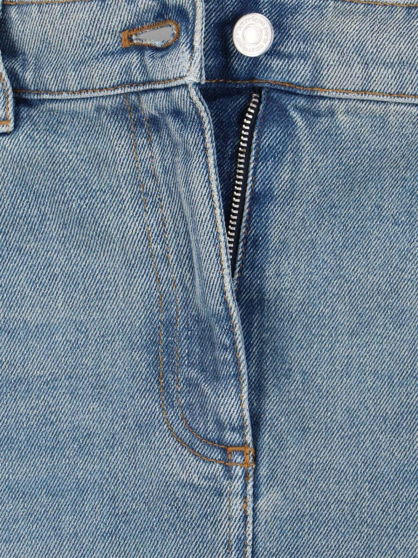Courrèges Blue Asymmetrical Hem Denim Skirt