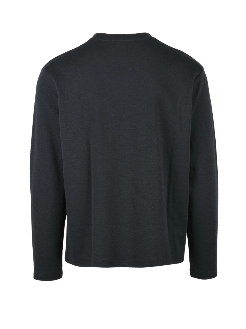 Grifoni Black Wool Cotton Polyamide Men's Underjacket Sweatshirt