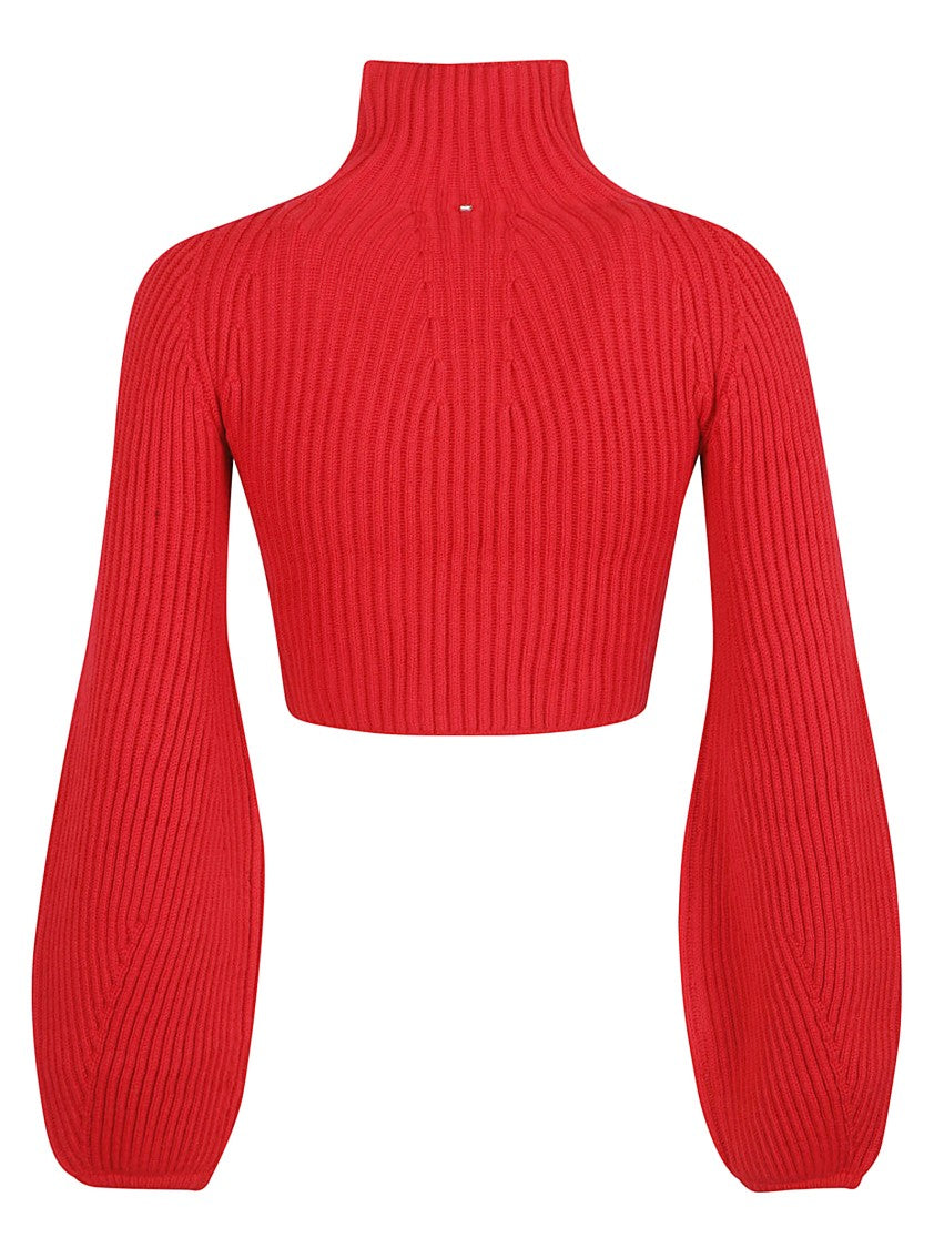 Max Mara Cropped Sweater With High Neckline