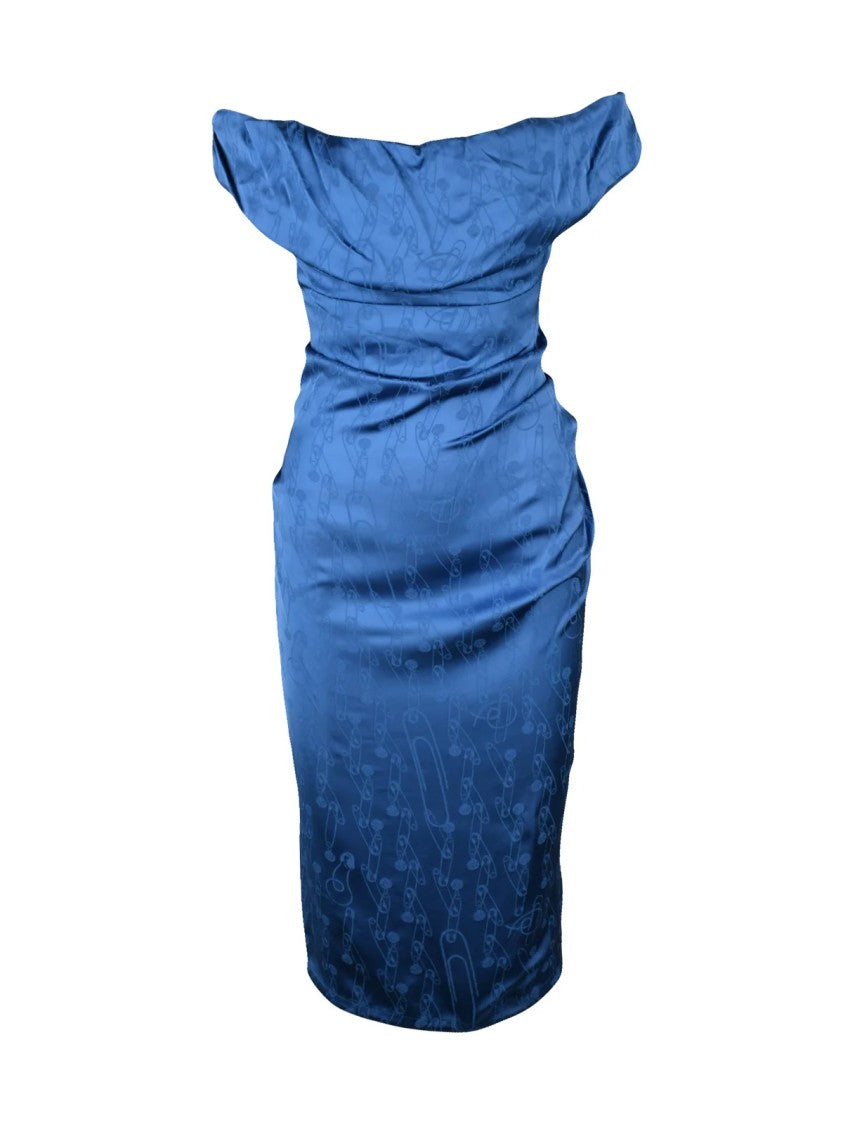 Vivienne Westwood Ginnie Pencil Dress With Off-The-Shoulder Neckline And Draped Detailing