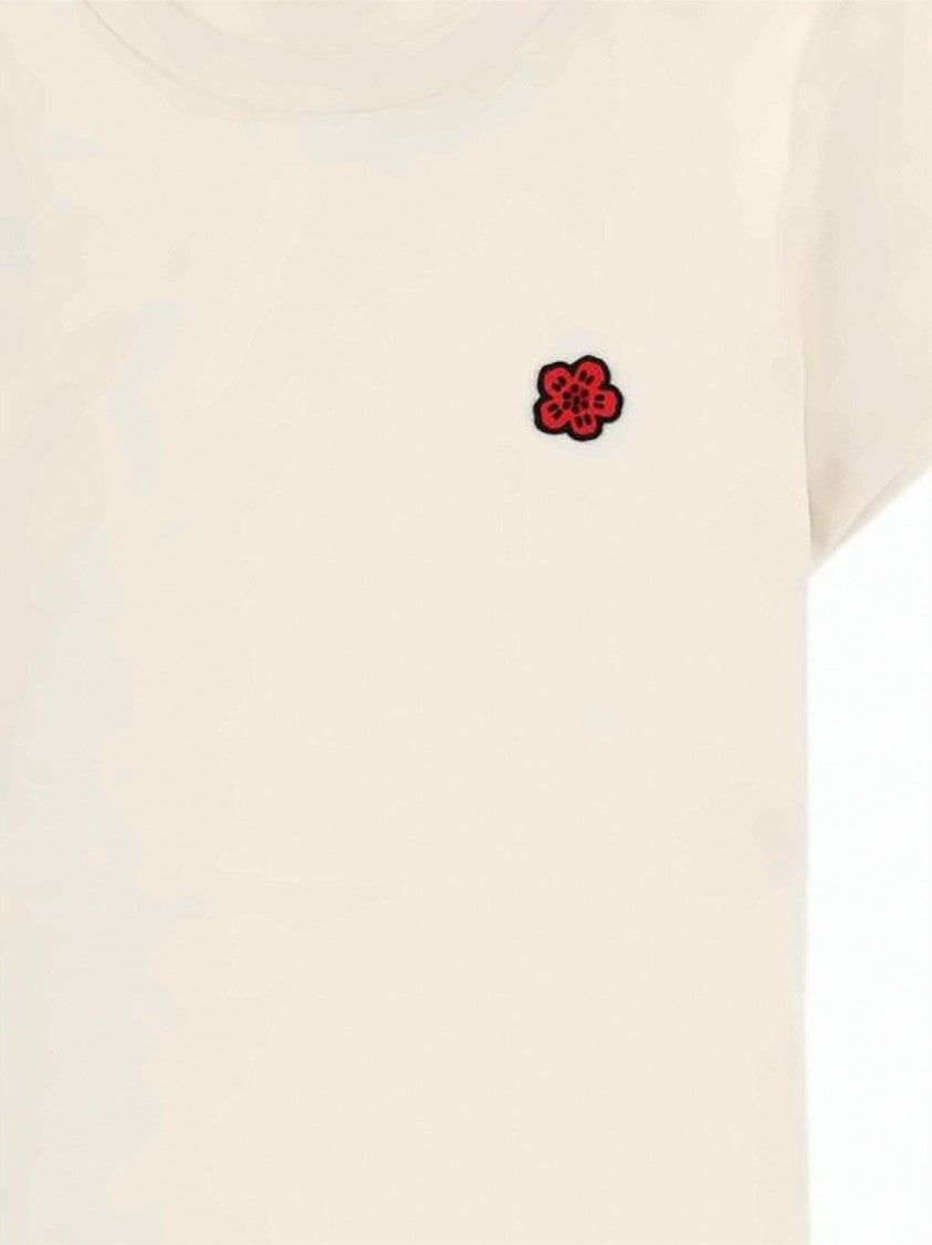 Kenzo Embroidered Floral Motif Cropped Tee