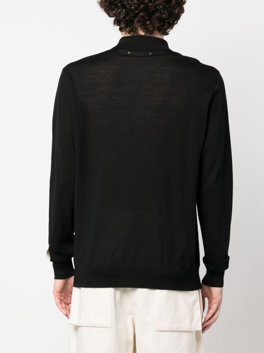 Golden Goose Classic Long-Sleeve Polo Sweater In Virgin Wool