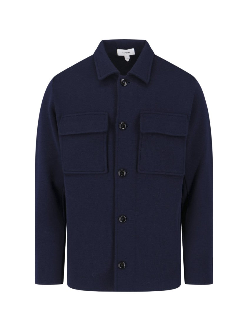Lardini Virgin Wool Jacket – Navy Blue
