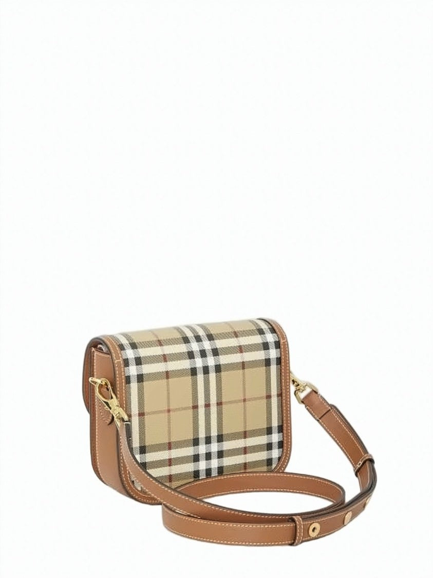 Burberry Small Rectangular Bag With Classic Checkered Pattern And Gold-Tone Clasp