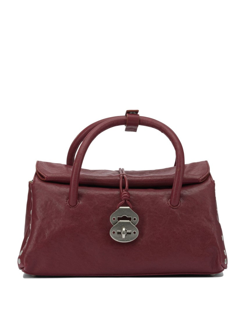 Zanellato Structured Burgundy Cow Leather Shoulder Bag