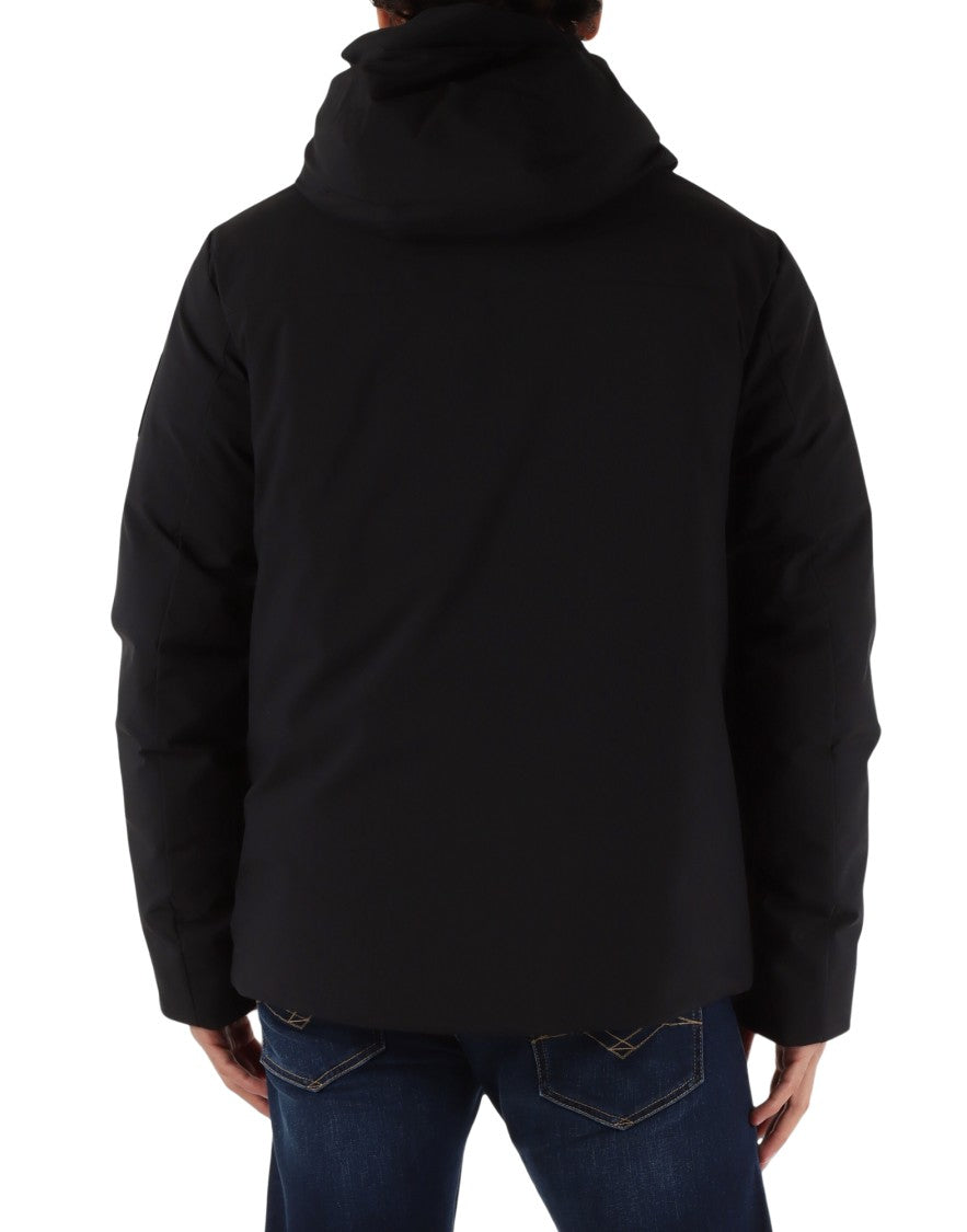 Outhere Black Technical Adjustable Hooded Waterproof Jacket