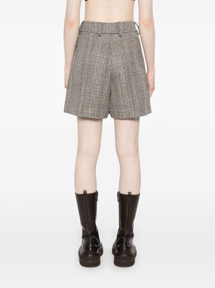 Golden Goose Herringbone Print Wool Shorts