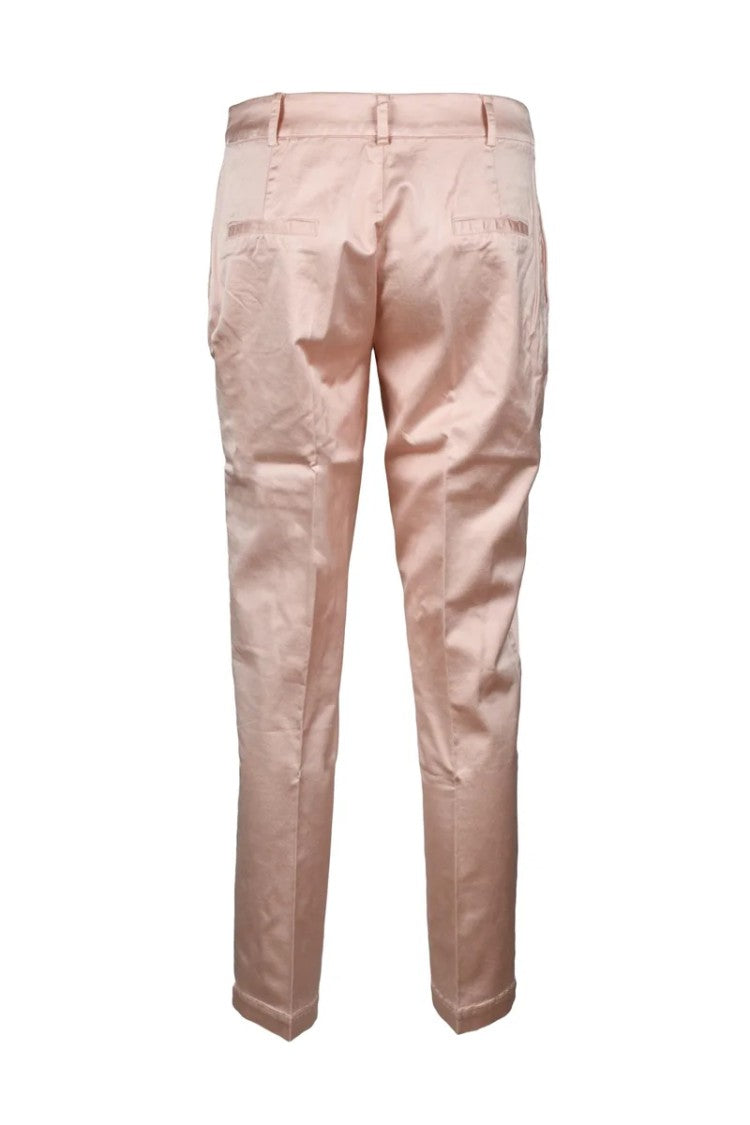 Guess Tailored Pink Trousers With Mid-Rise Waist And Smooth Finish