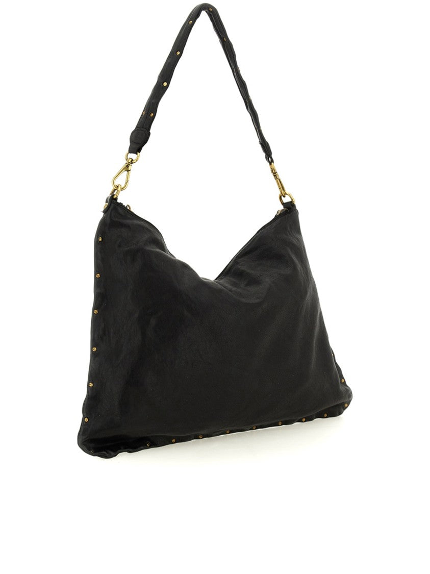 Campomaggi Wanda Slouchy Studded Black Handbag