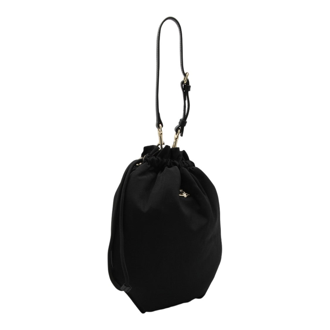 Vivienne Westwood Drawstring Structured Gold-Accent Bucket Bag