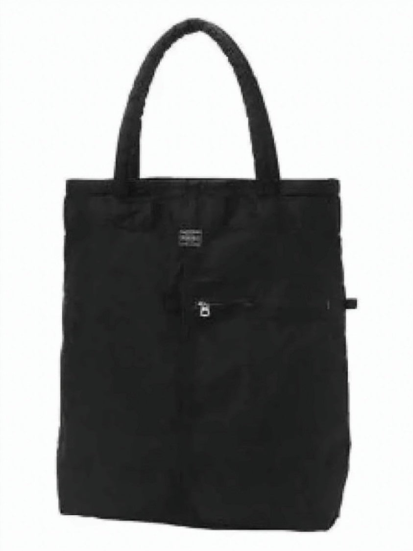 Porter Minimalist Black Nylon Tote Bag With Cotton Lining