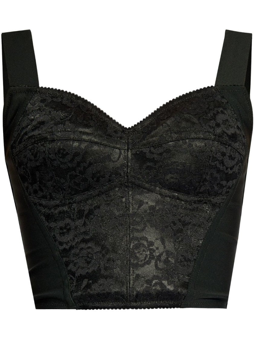 Dolce & Gabbana Fitted Bustier Top With Jacquard Sheath
