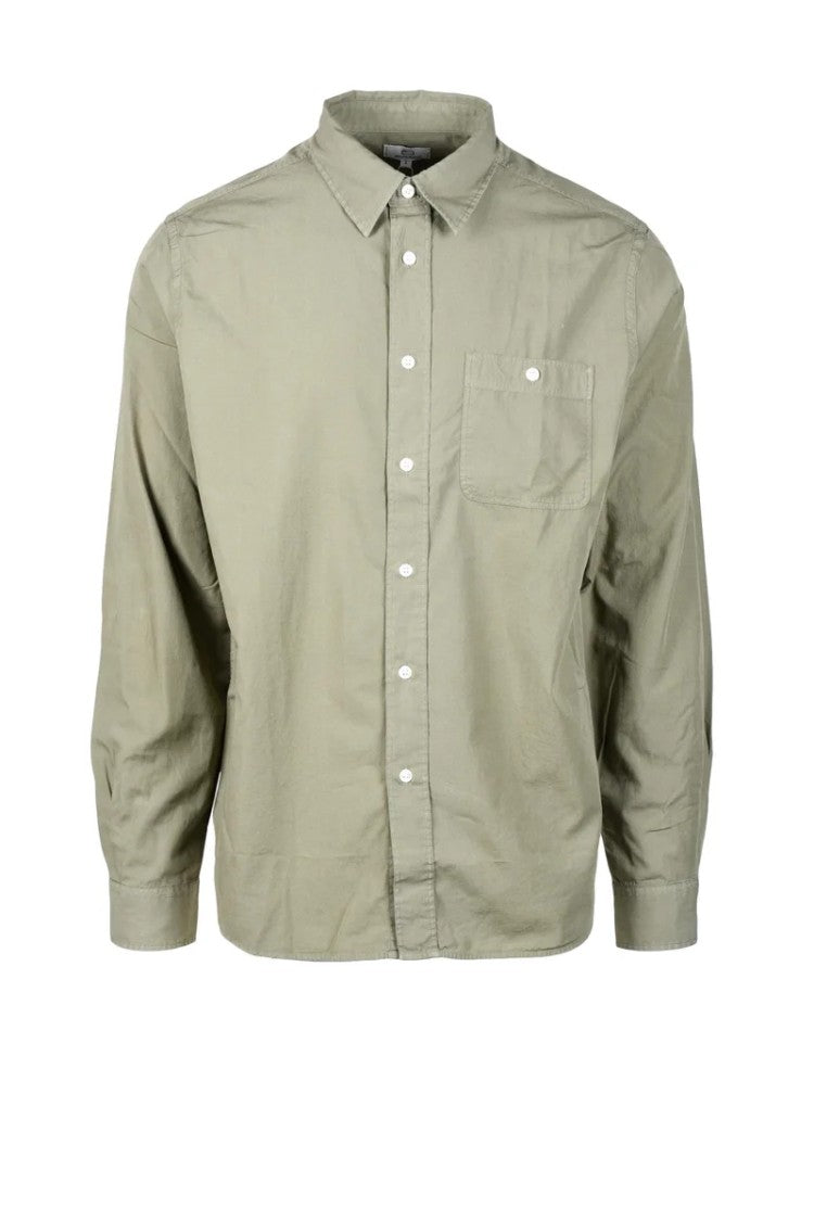 Woolrich Olive Green Structured Cotton Shirt
