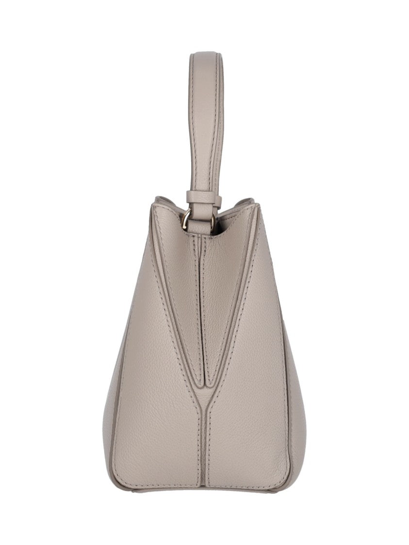 Tory Burch Structured Beige Handbag With Top Handle