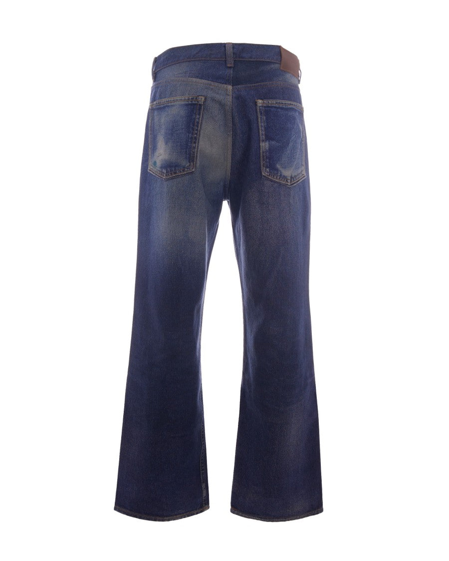Our Legacy Comfort-Fit Third Cut Jeans With Trompe L'oeil Azure Print