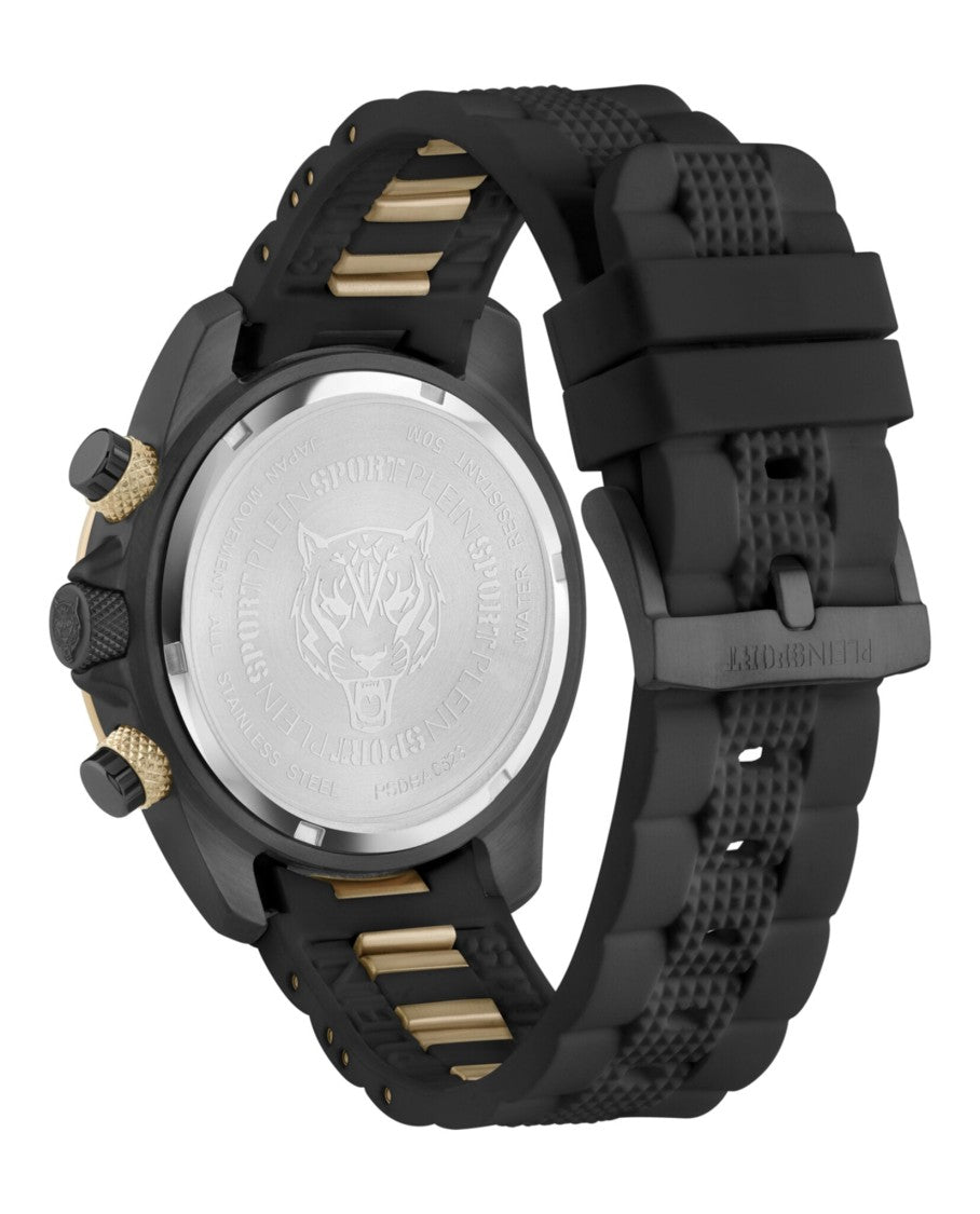 Plein Sport Chronograph Watch With Ip Yellow Gold Case And Black Dial